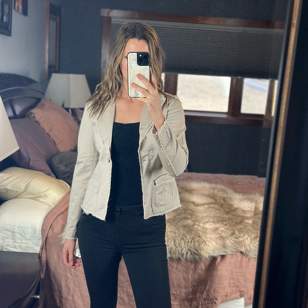 Distressed Tan Vanity Blazer, Small